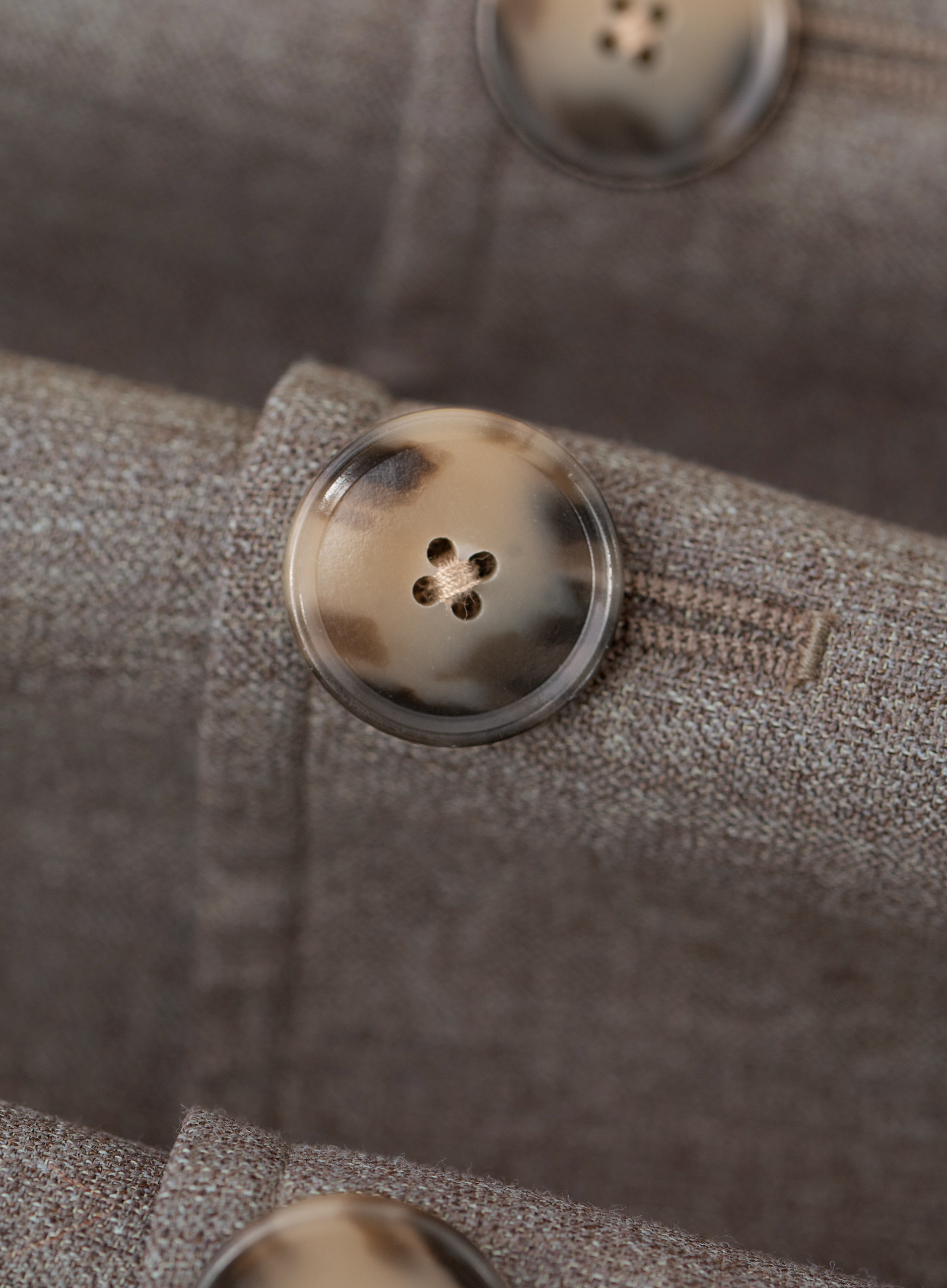 Gemêleerde shirt jacket van wol | FULL-WIDTH | TAUPE BRUIN