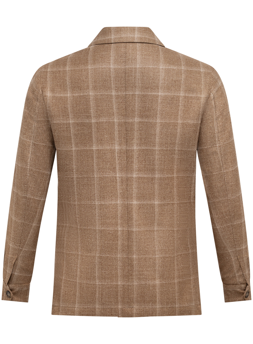 Overshirt in wol zijde linnen | Bruin