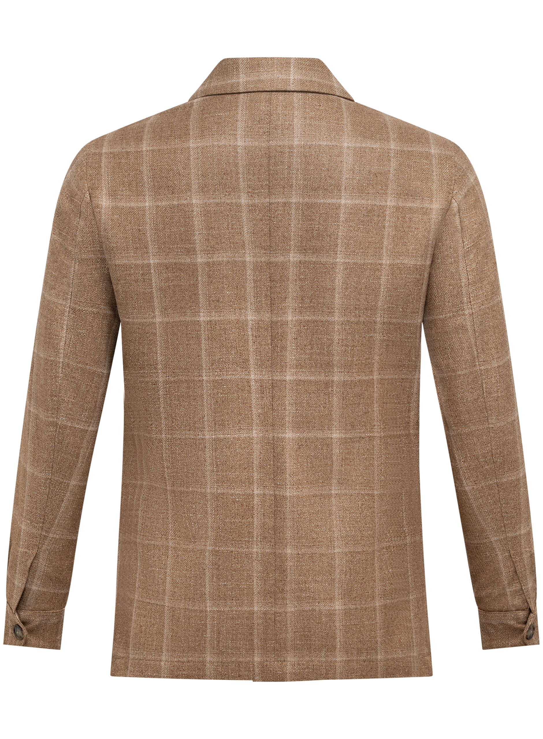 Overshirt in wol zijde linnen | Bruin
