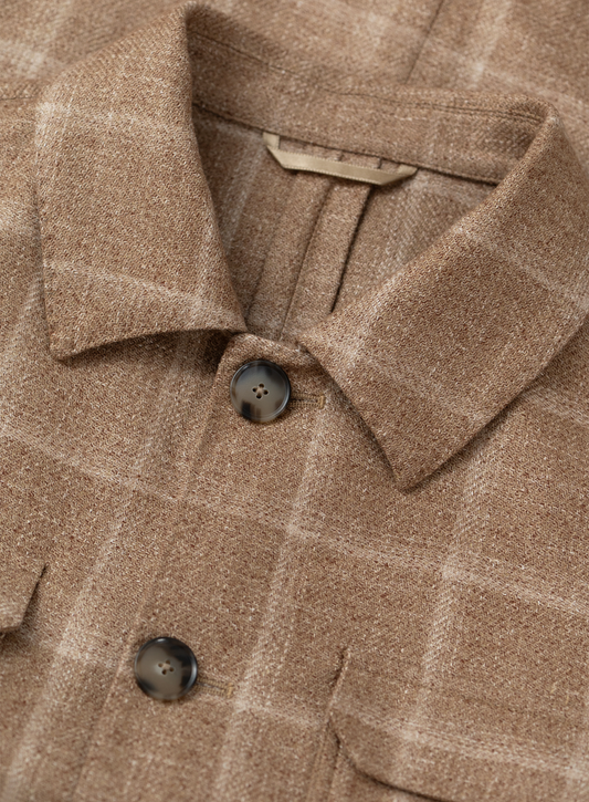 Overshirt in wol zijde linnen