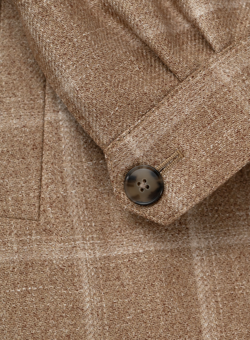 Overshirt in wol zijde linnen | FULL_WIDTH | Bruin