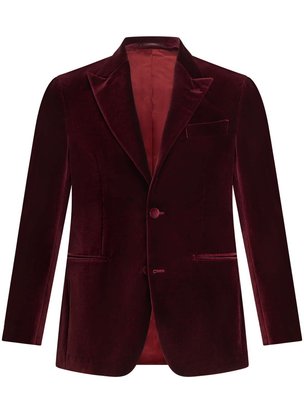 Velours smokingjasje in katoen | DARK BORDEAUX
