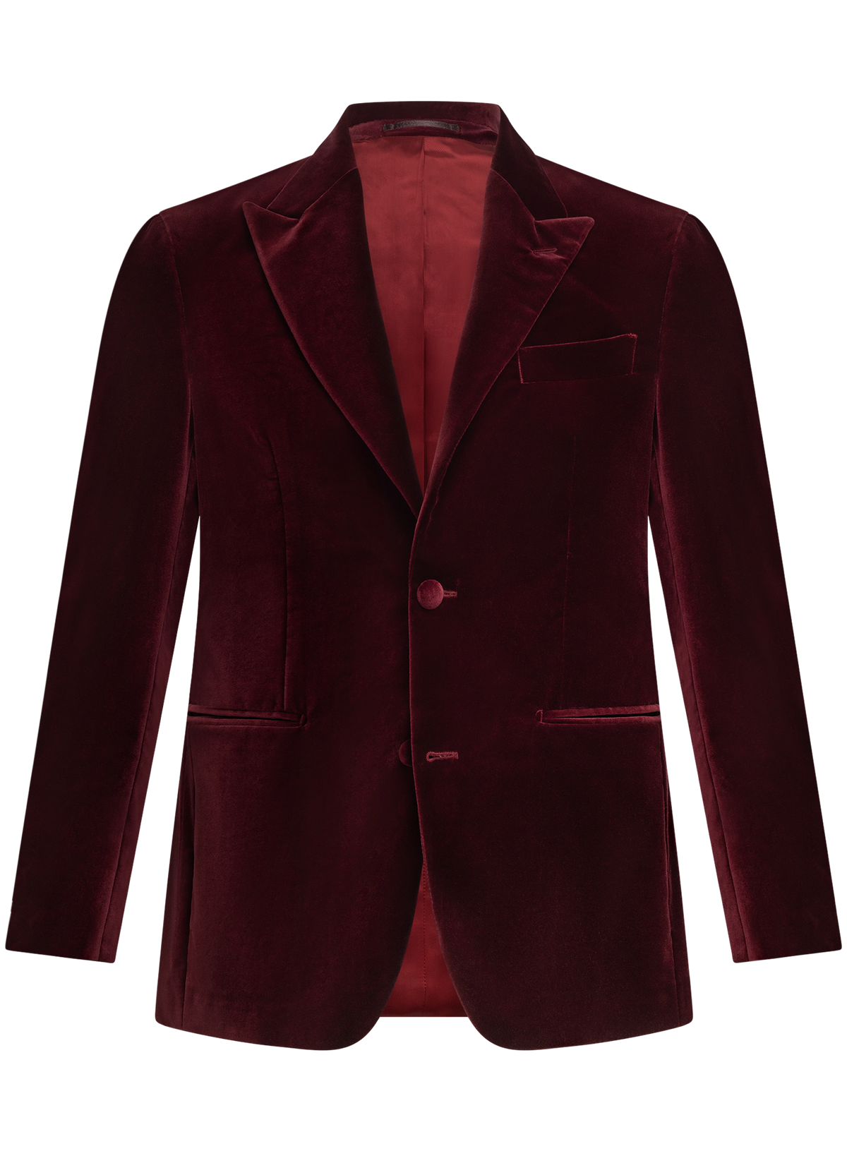 Velours smokingjasje in katoen | DARK BORDEAUX