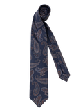 Stropdas van zijde met paisleydessin | Blauw