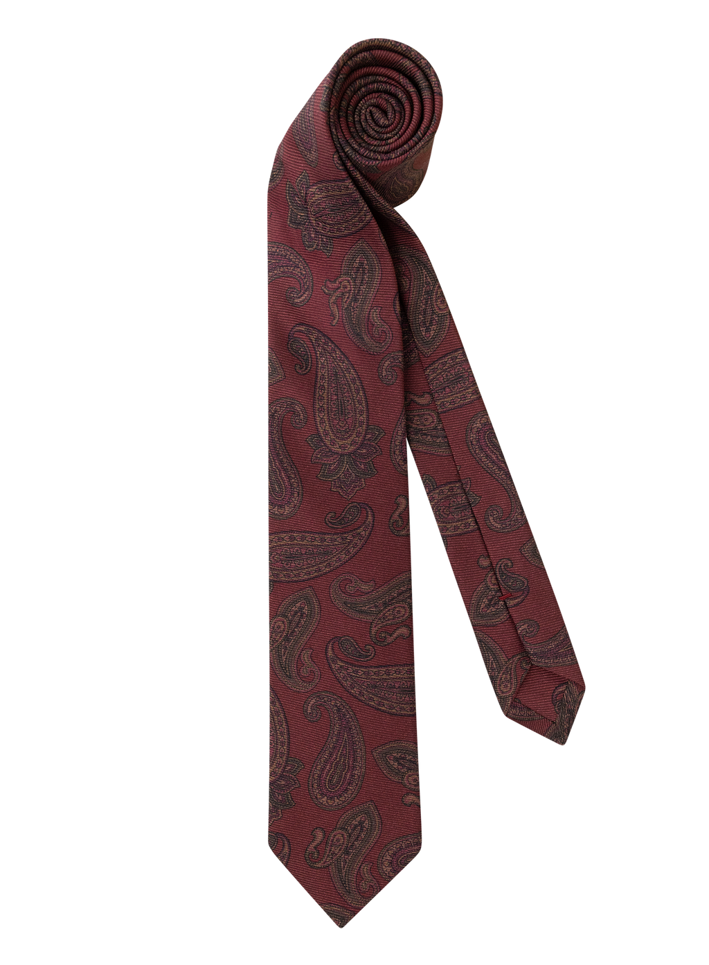 Stropdas van zijde met paisleydessin | Bordeaux