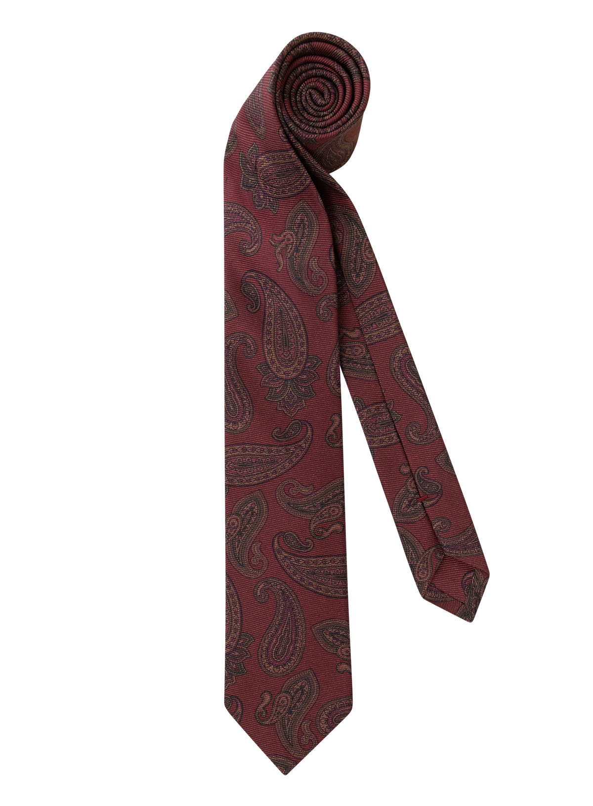 Stropdas van zijde met paisleydessin | Bordeaux