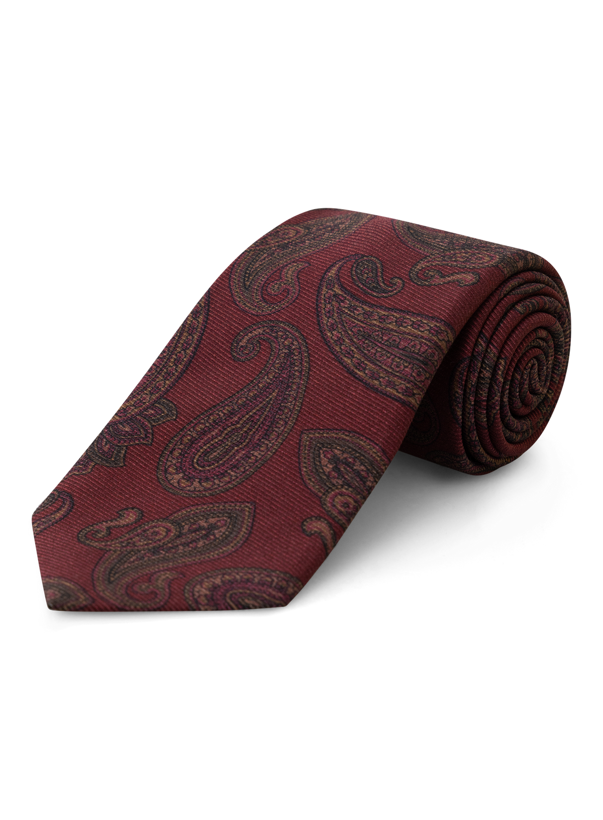 Stropdas van zijde met paisleydessin | Bordeaux