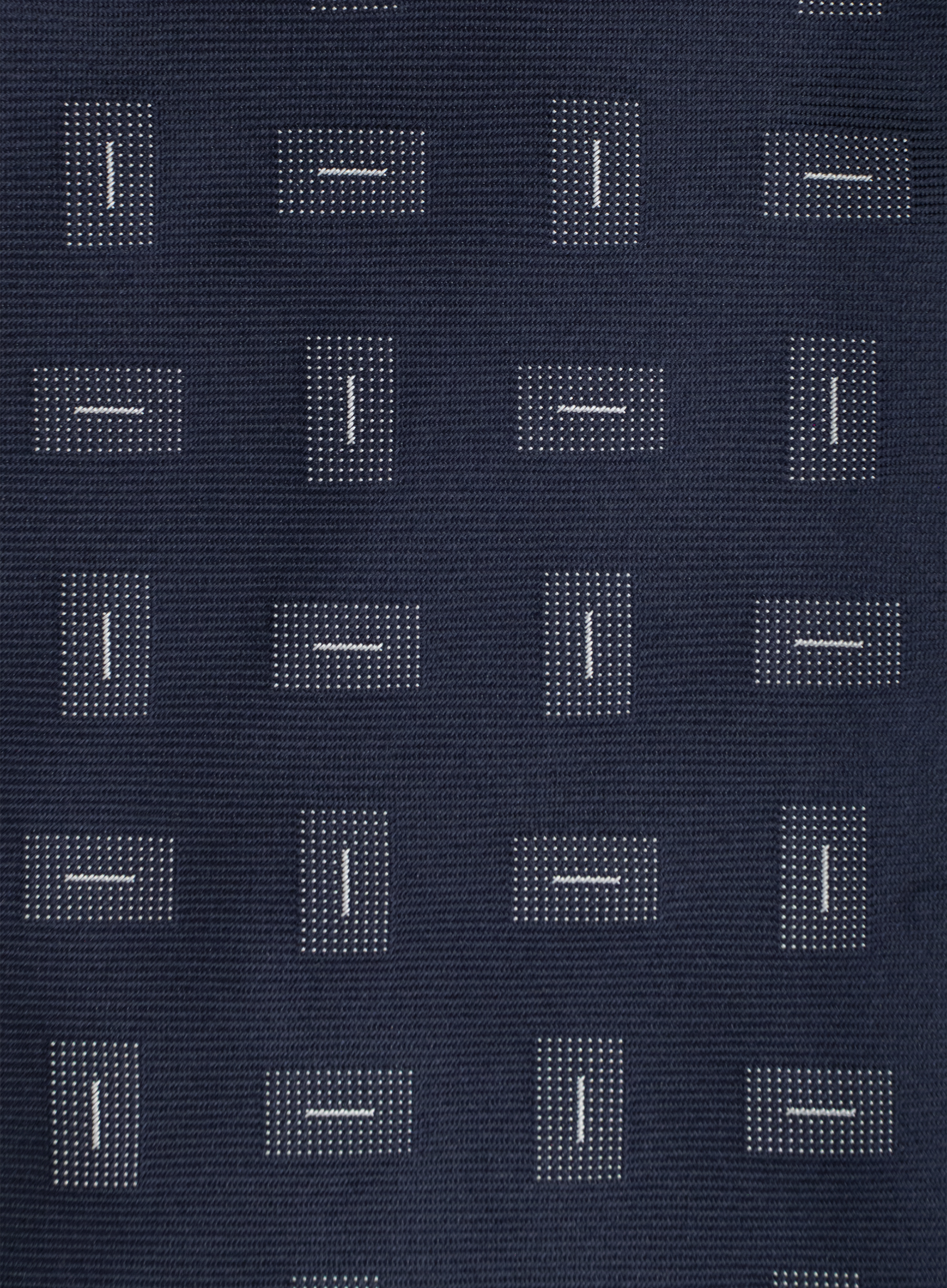 Stropdas van zijde met geometrisch dessin | FULL_WIDTH | BLUE NAVY