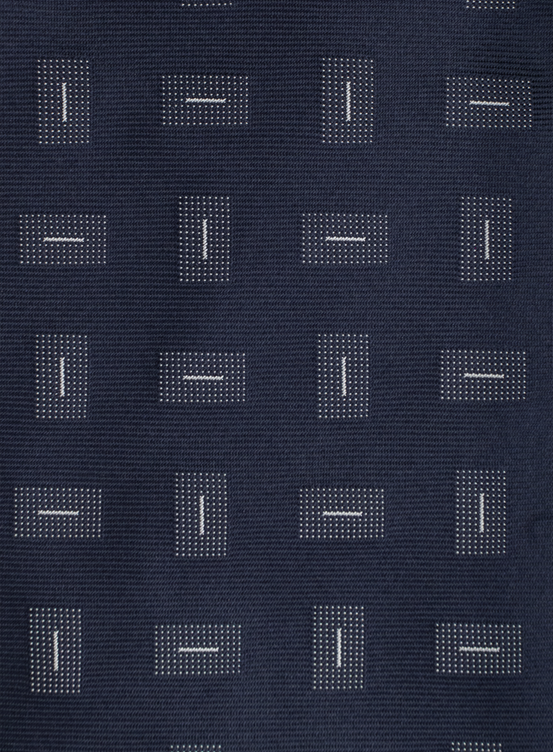 Stropdas van zijde met geometrisch dessin | FULL_WIDTH | BLUE NAVY