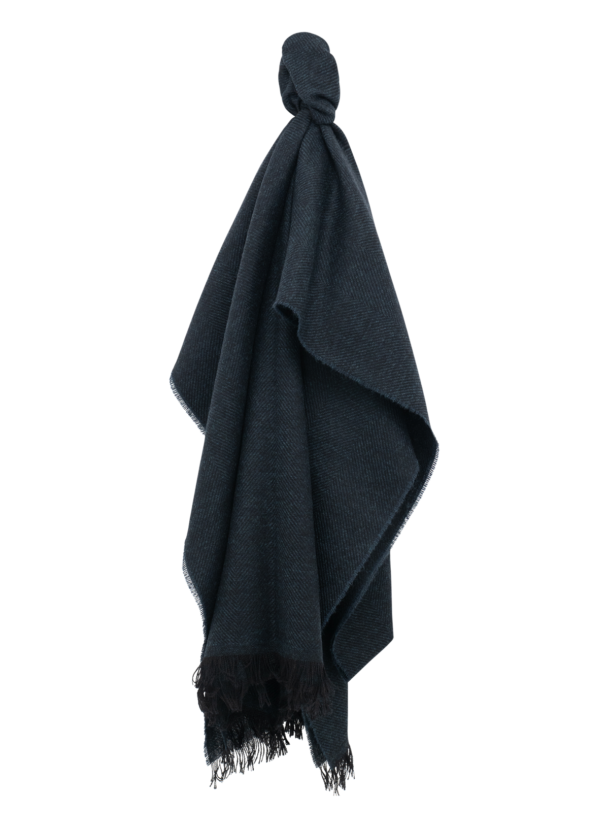 Sjaal van cashmere met visgraatdessin | BLUE NAVY