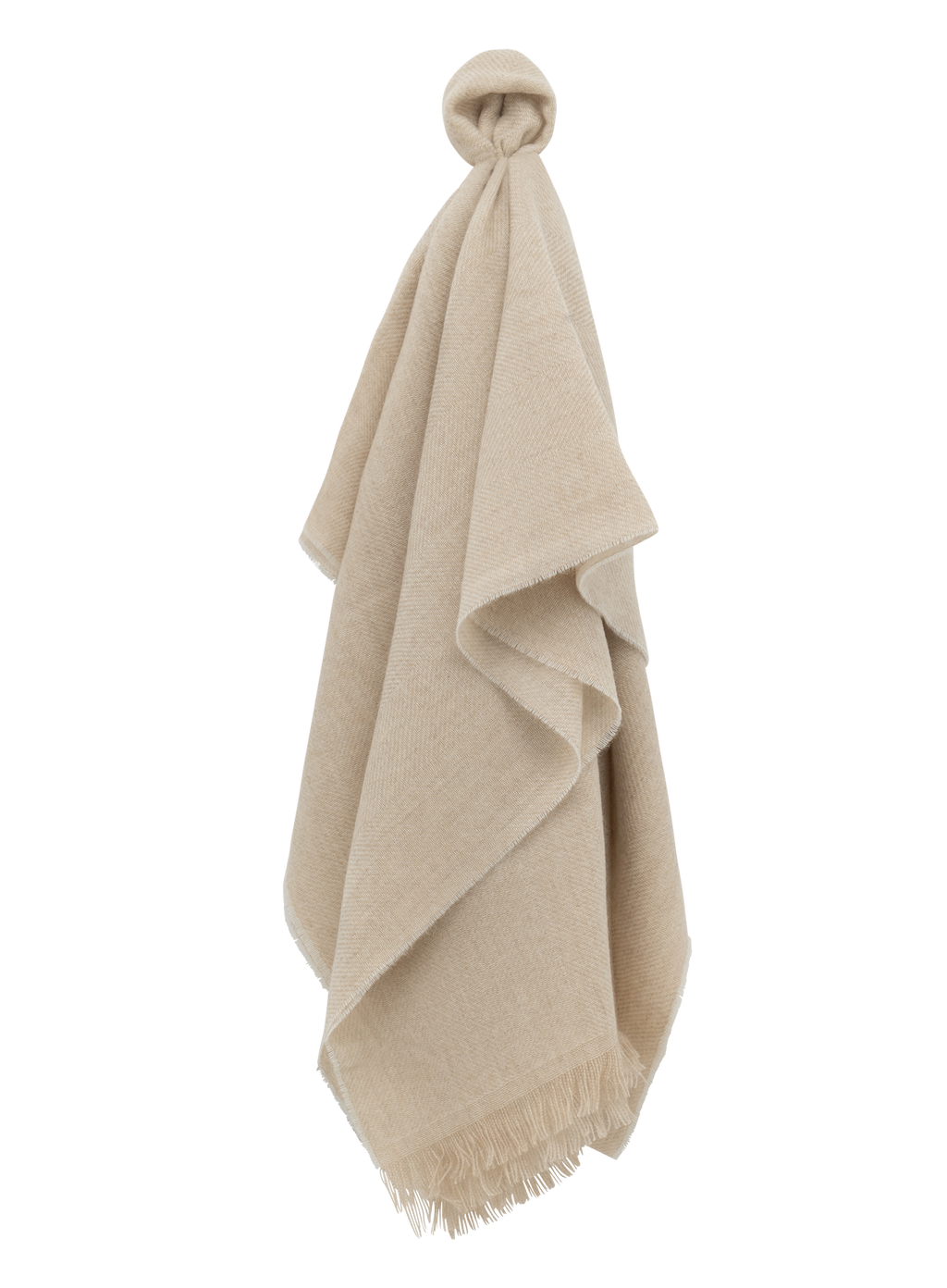 Sjaal van cashmere met visgraatdessin |   | Beige