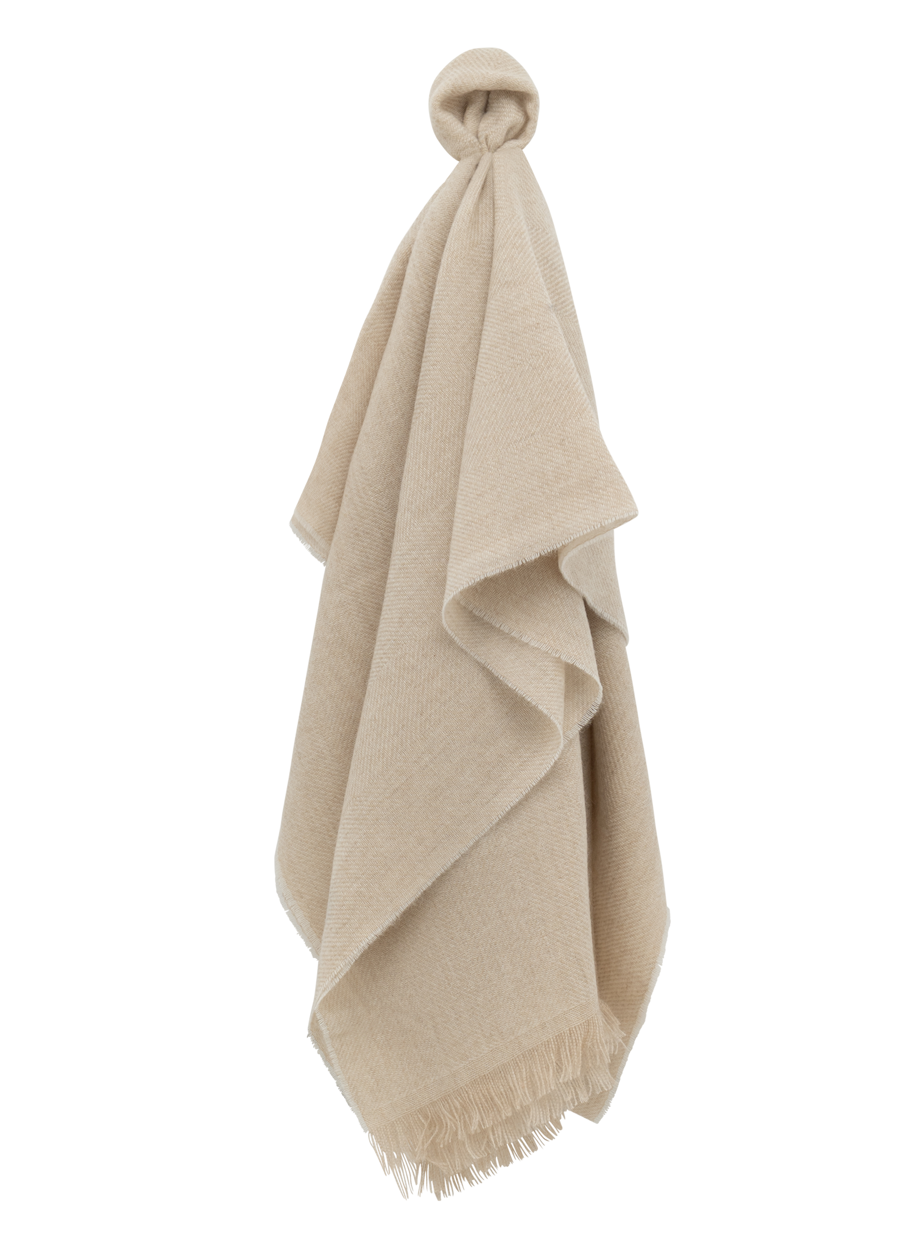 Sjaal van cashmere met visgraatdessin |   | Beige