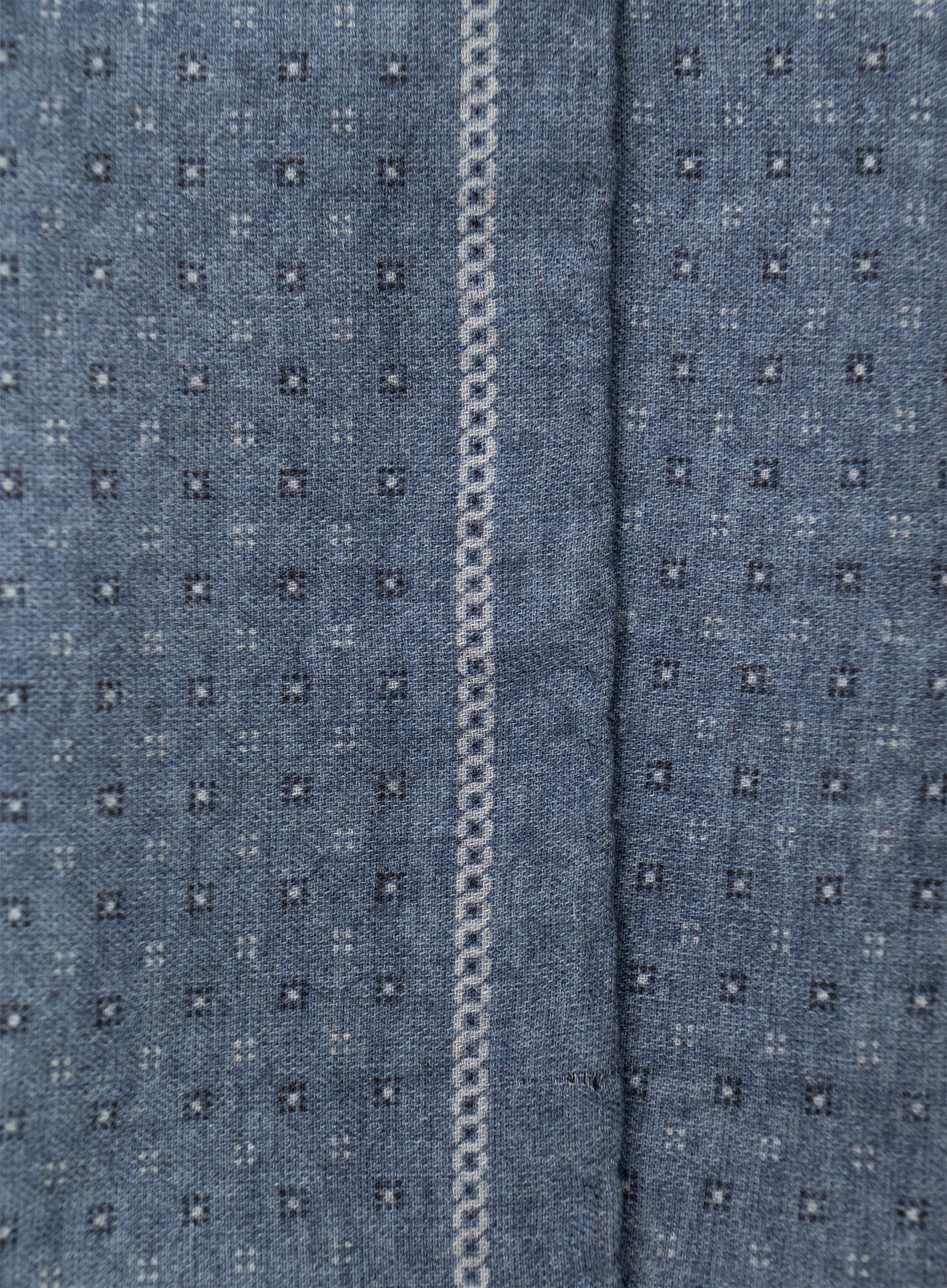Pochet van wol en katoen met micro bloemendessin | FULL_WIDTH | Blauw