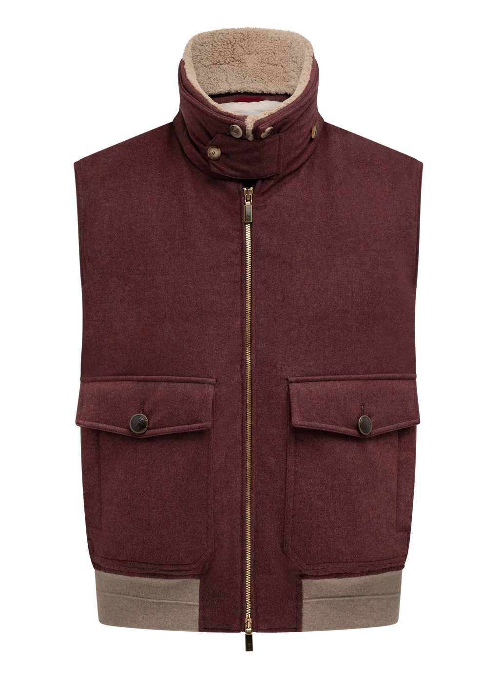 Bodywarmer van scheerwol met teddyvoering | Bordeaux