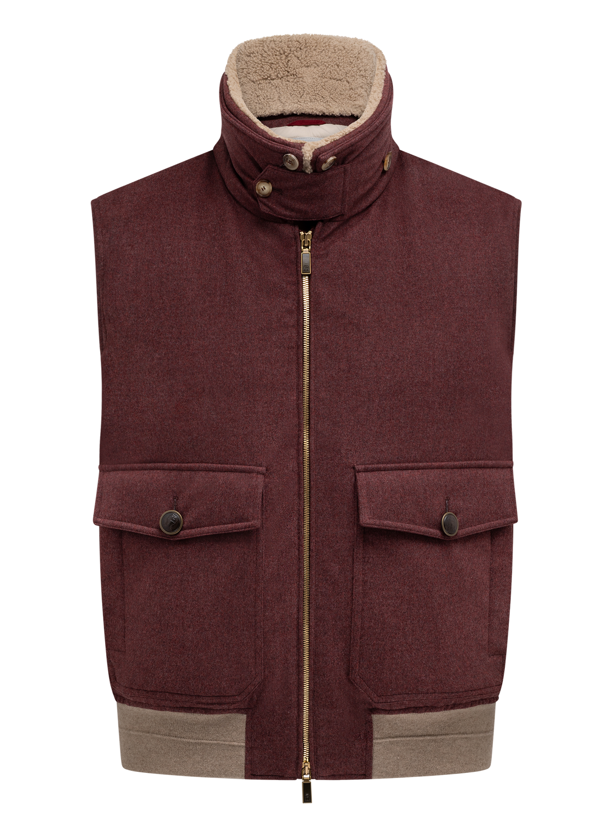 Bodywarmer van scheerwol met teddyvoering | Bordeaux