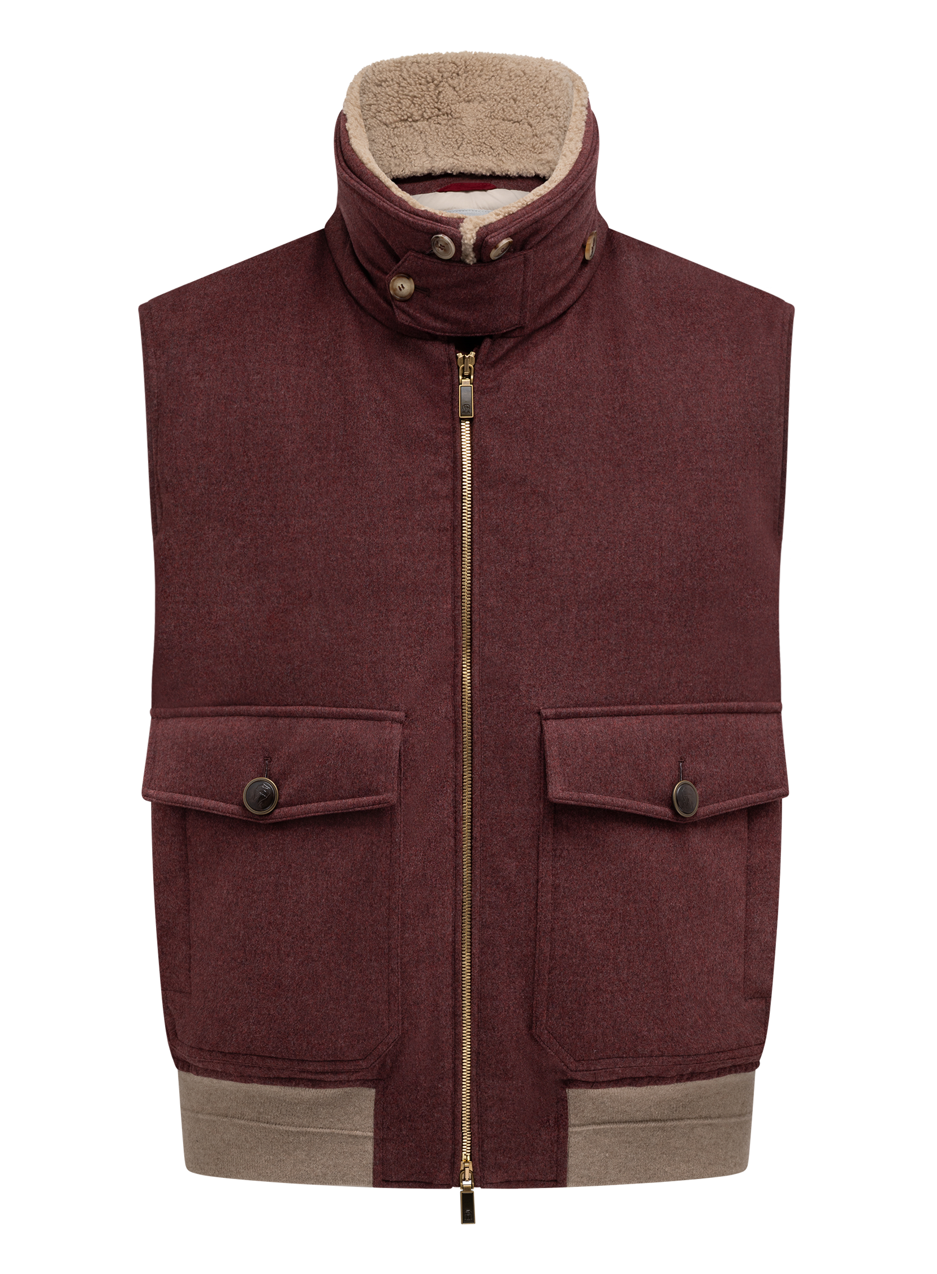 Bodywarmer van scheerwol met teddyvoering | Bordeaux