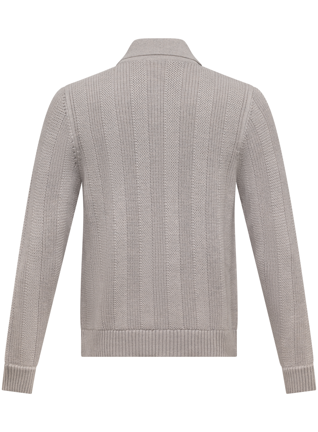 Knoopvest in wol katoen cashmere zijde | L.Grijs