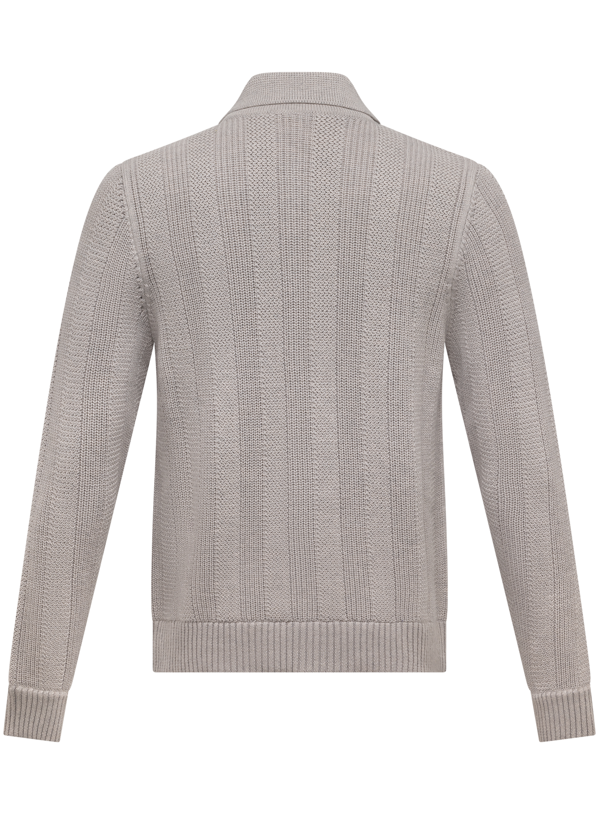 Knoopvest in wol katoen cashmere zijde | L.Grijs