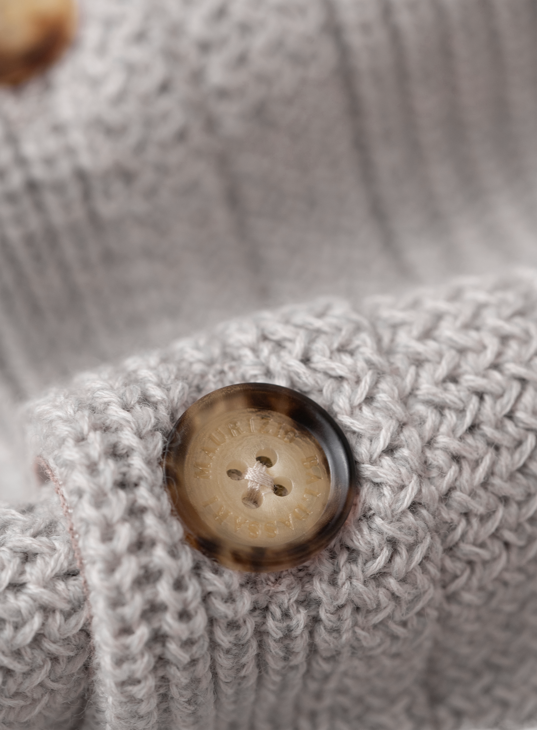 Knoopvest in wol katoen cashmere zijde | FULL_WIDTH | L.Grijs