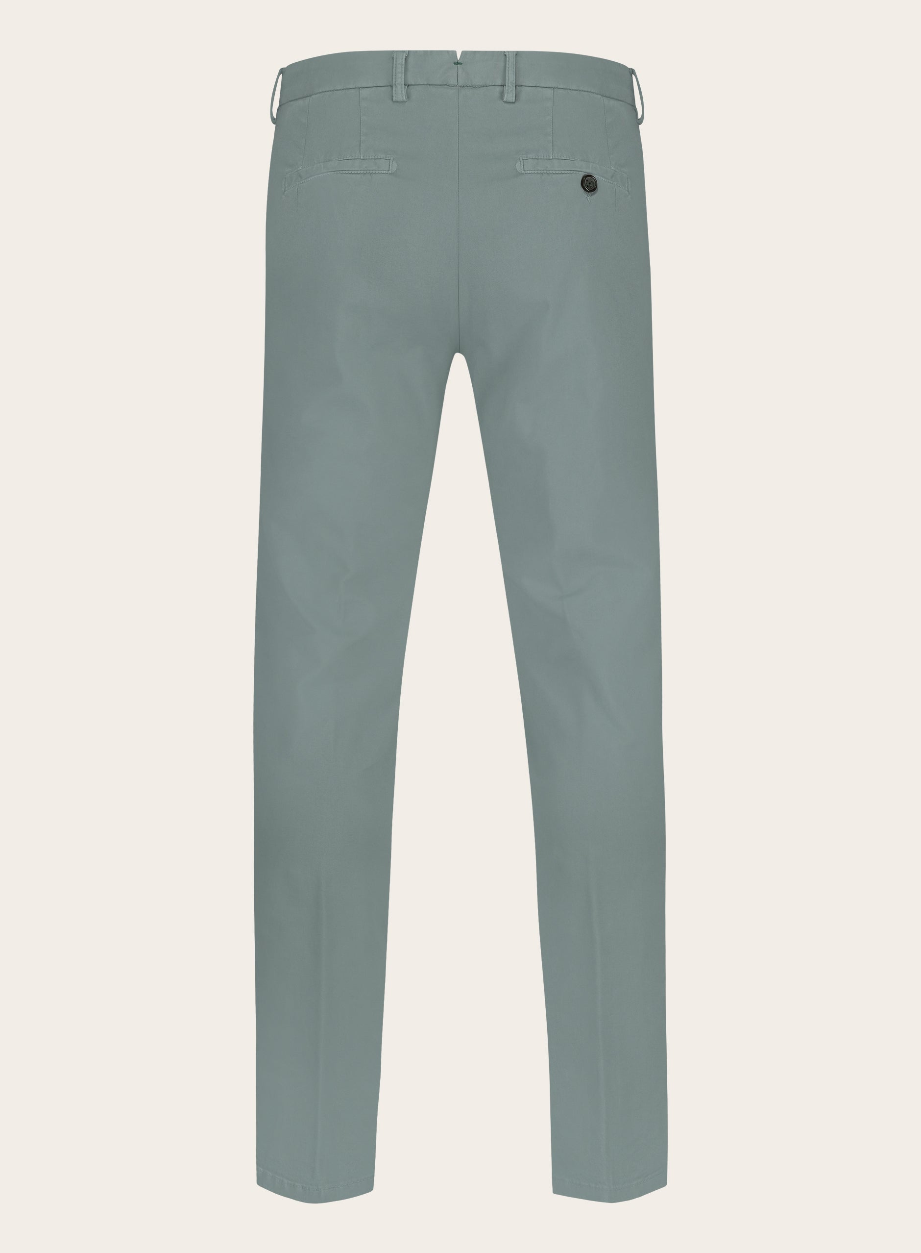 Pantalon van katoen en elastaan | PASTEL-GROEN