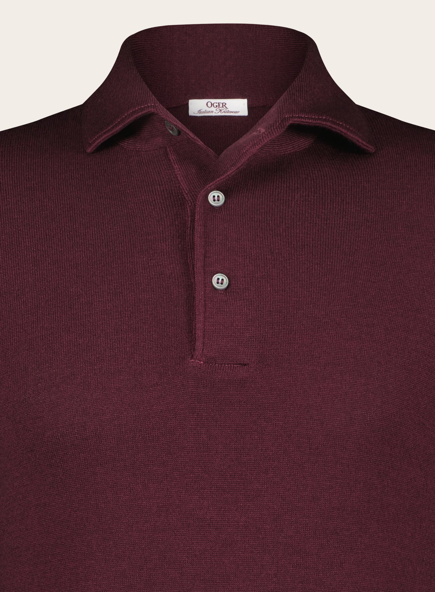 Slim-fit poloshirt van wol | Bordeaux