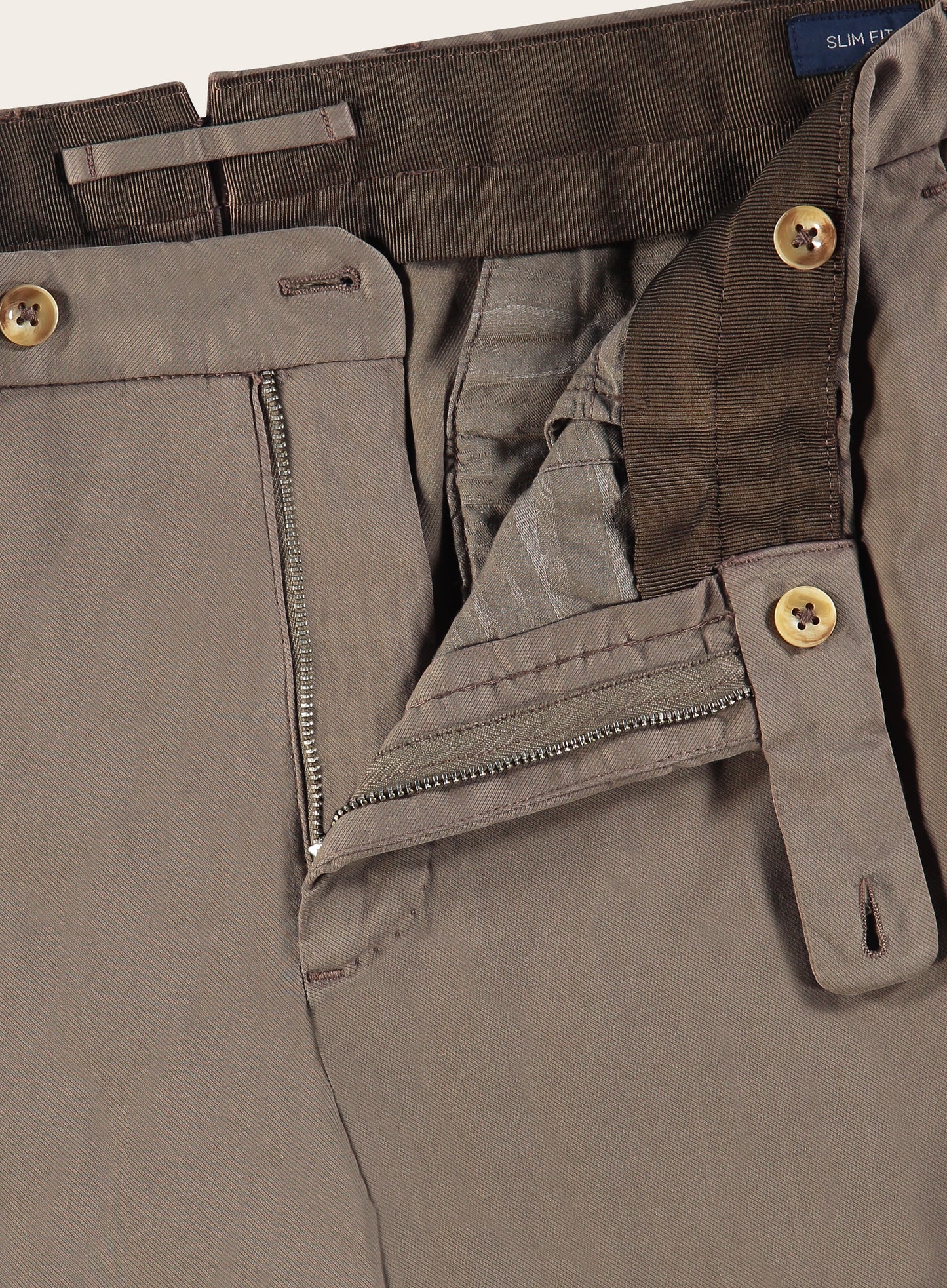 Slim-fit chino van katoen | TAUPE