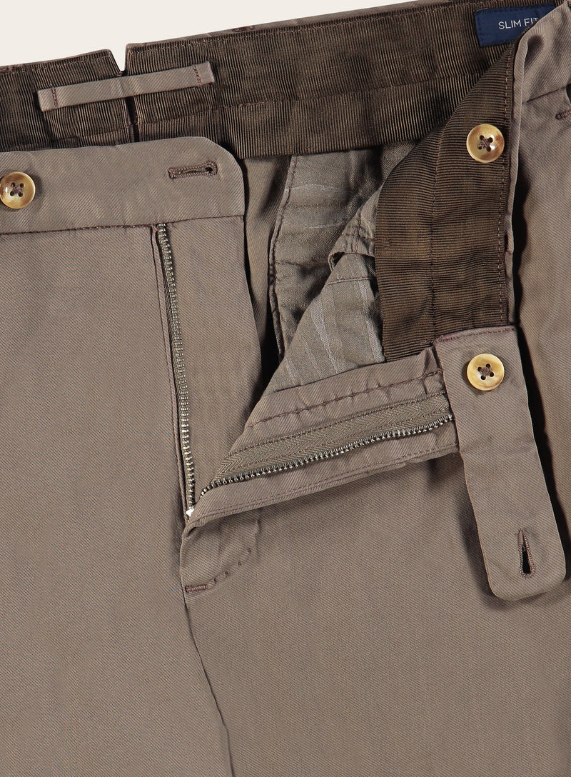 Slim-fit chino van katoen | FULL_WIDTH | TAUPE