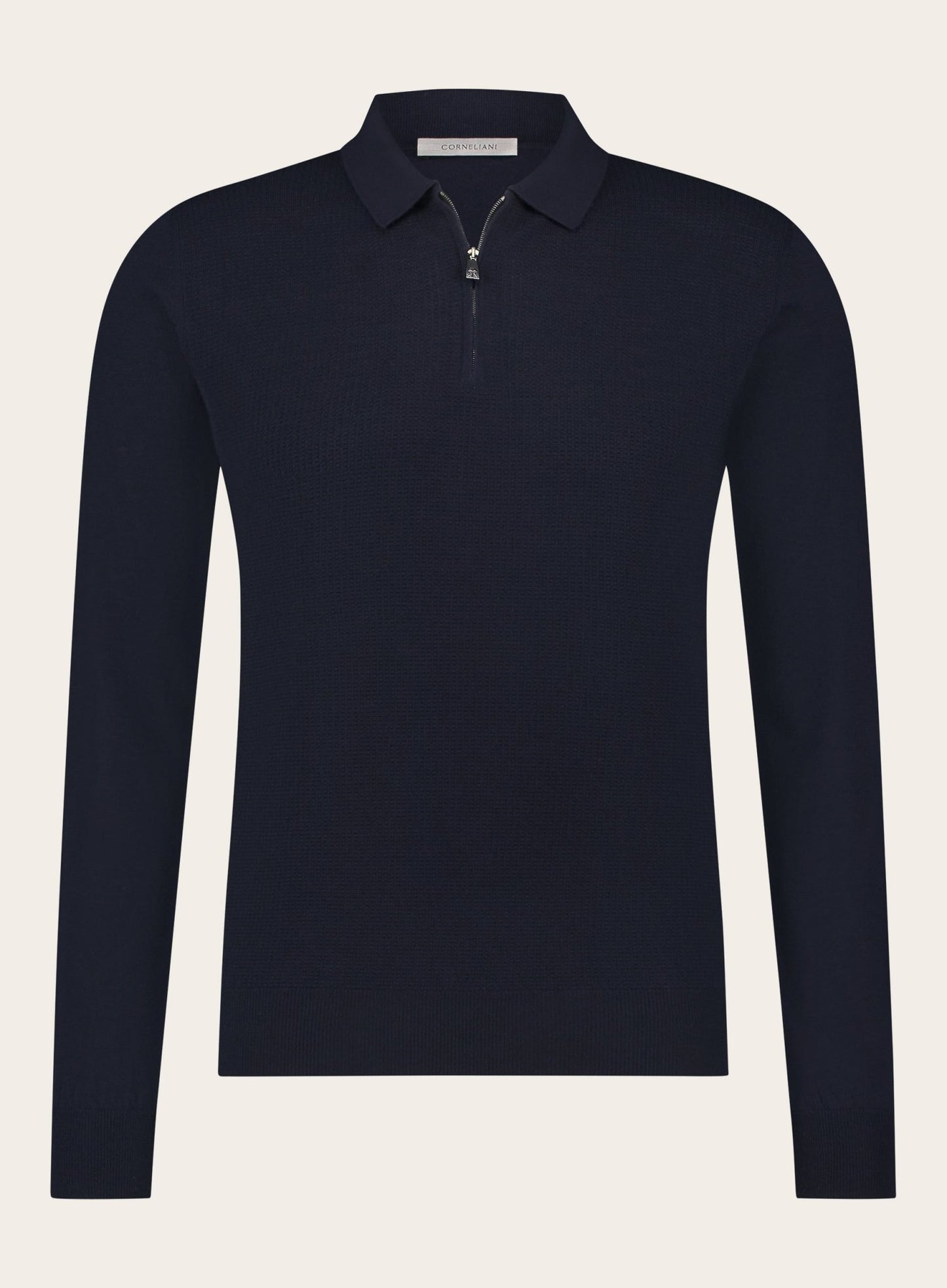 Polo met ritssluiting van wol | BLUE NAVY