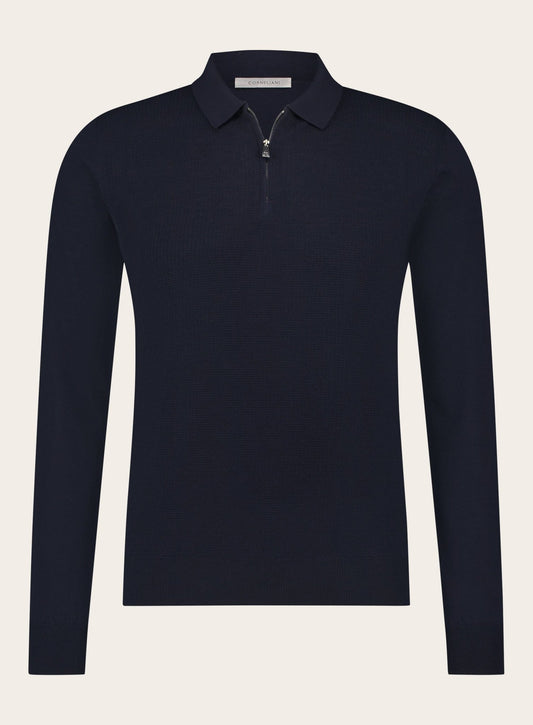 Polo met ritssluiting van wol | BLUE NAVY