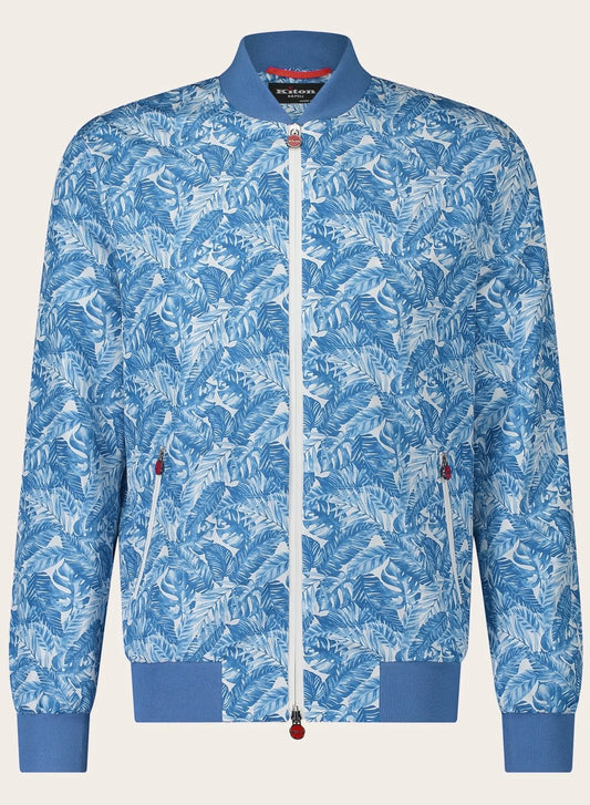 Windbestendige bomberjack met print | Blauw