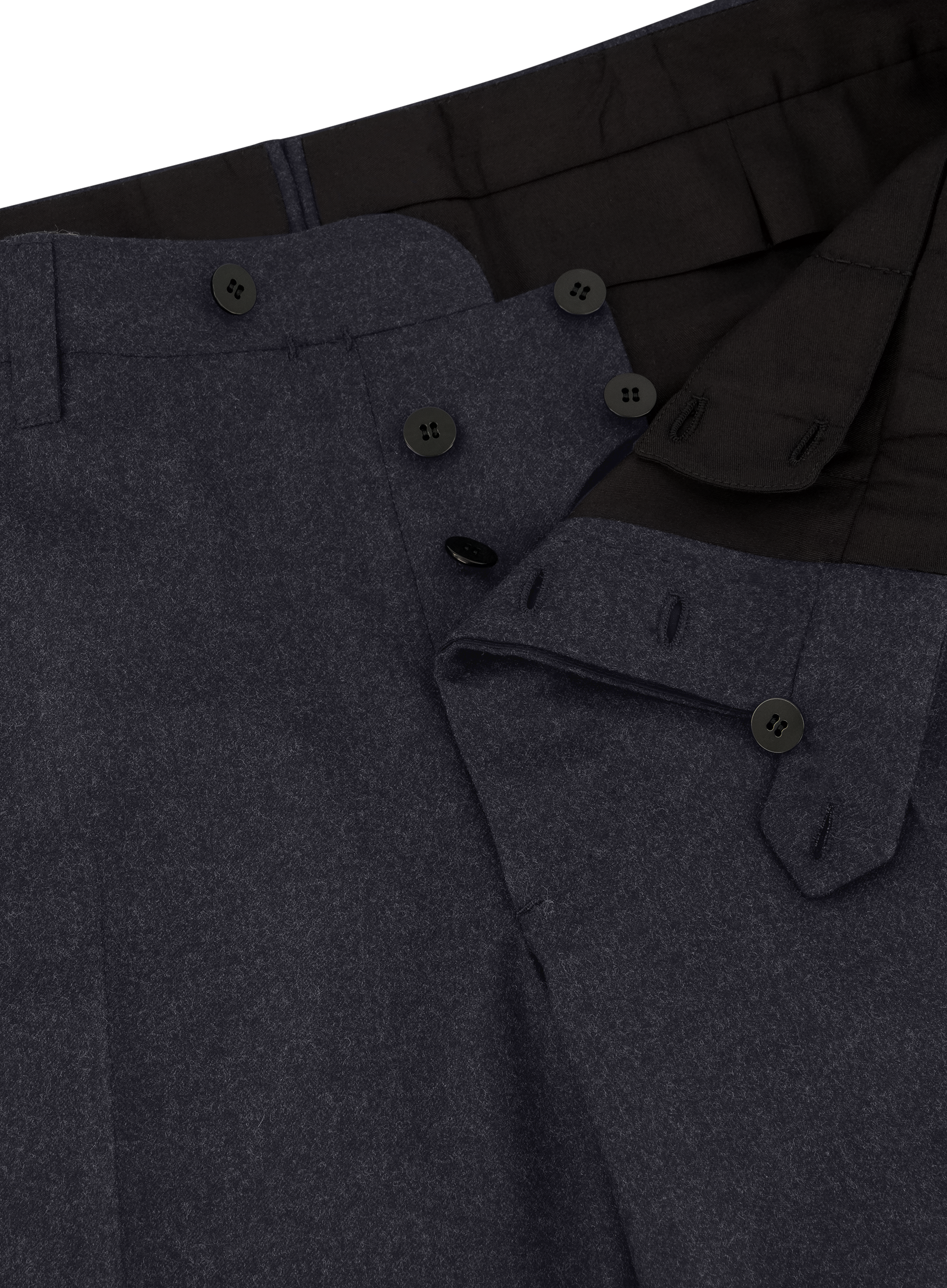 Handgemaakte pantalon van wol en cashmere | FULL_WIDTH |Antraciet