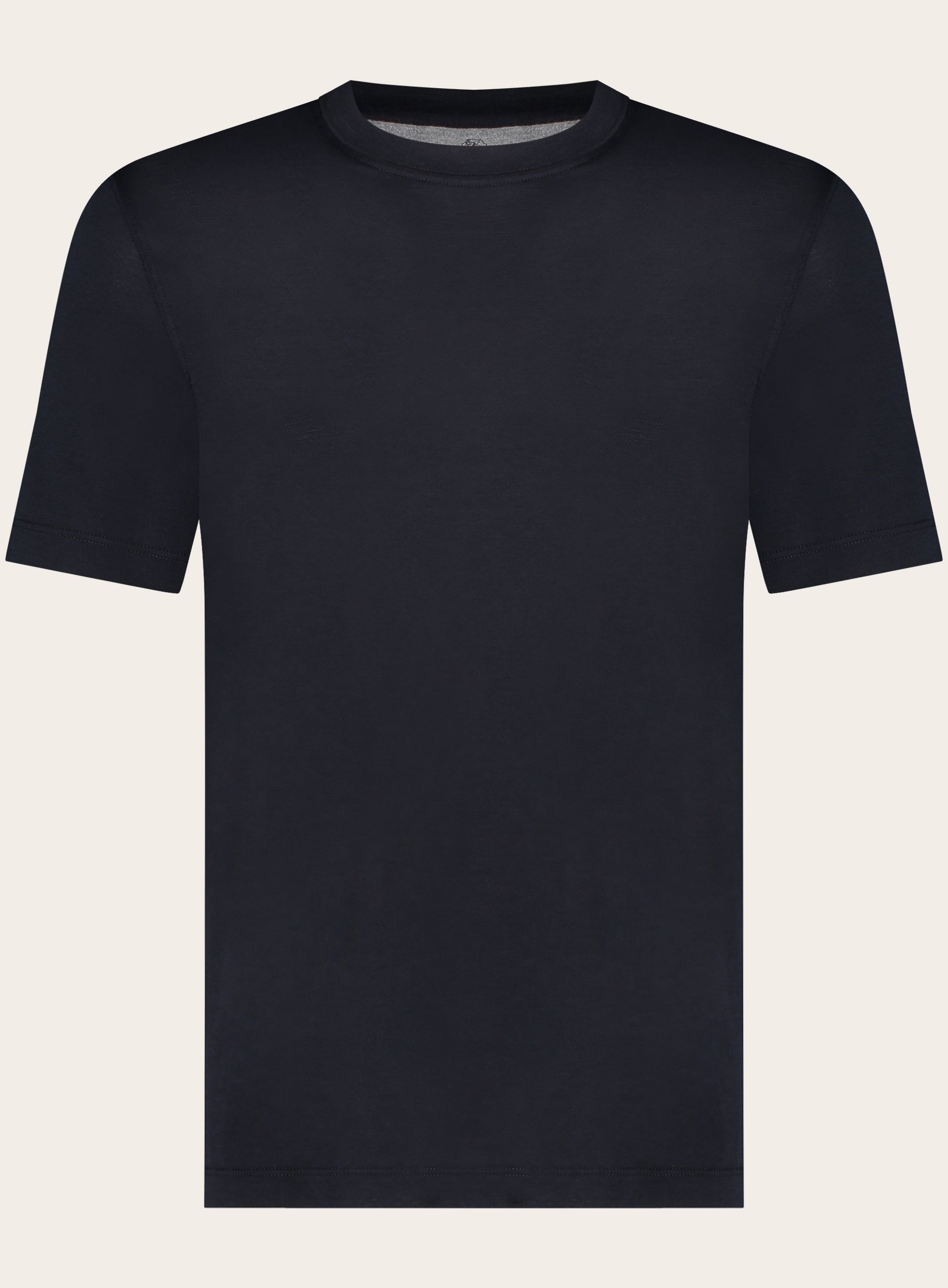 Slim-fit T-shirt van zijde en katoen jersey | BLUE NAVY