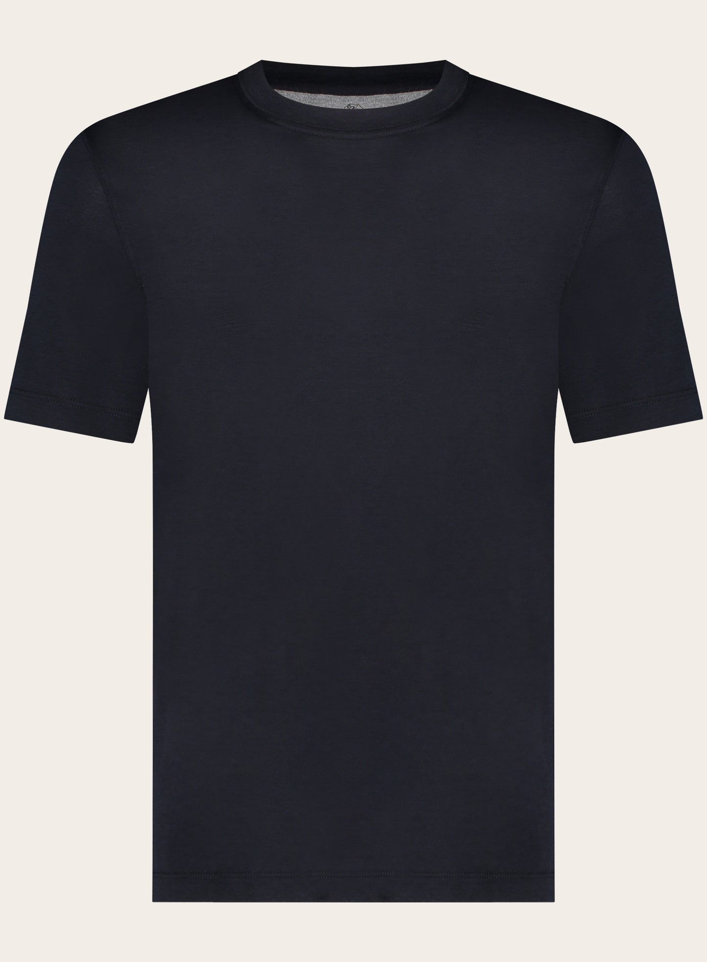 Slim-fit T-shirt van zijde en katoen jersey | BLUE NAVY
