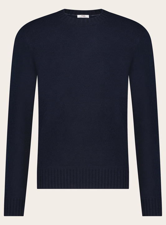 Ronde hals trui van virgin wol | BLUE NAVY