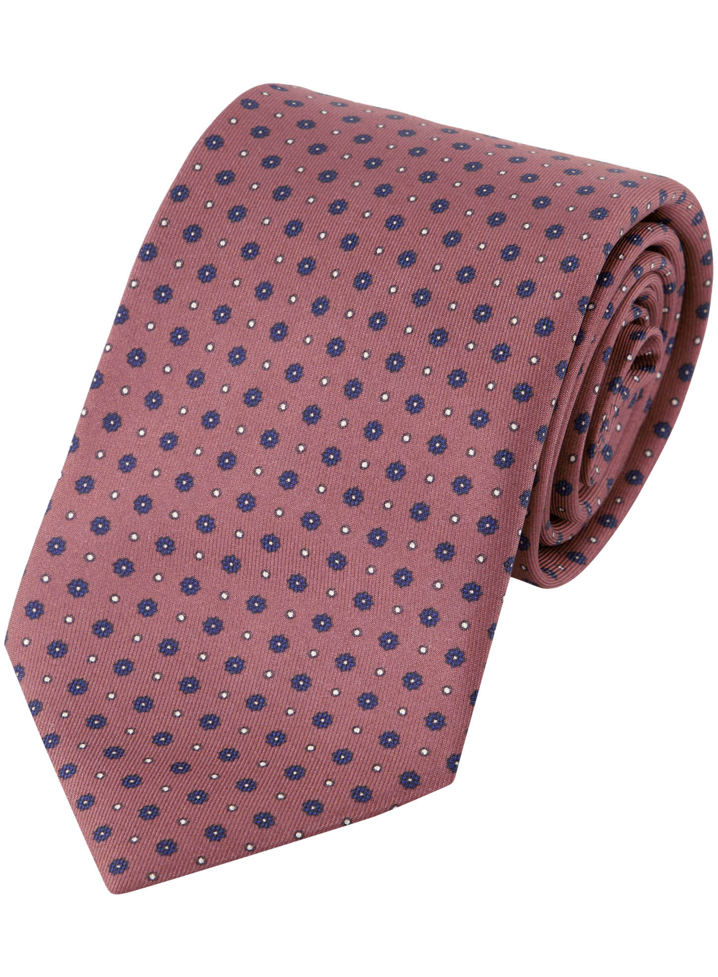 Zijde Stropdas met Bloemenprint | Bruin