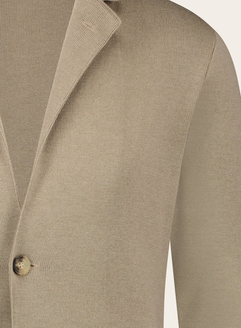 Regular-fit wollen-zijden jasje | Beige