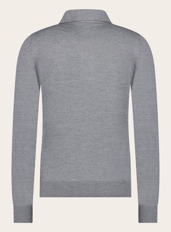 Lange mouw polo van wol