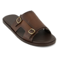 Dubbele gesp sandalen van leer | D.Bruin