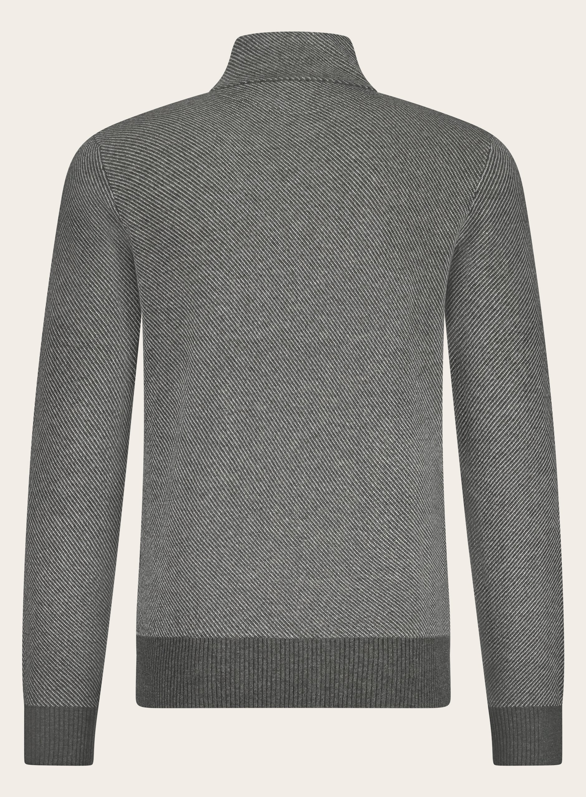 Half-zip ritsvest van cashmere | Grijs