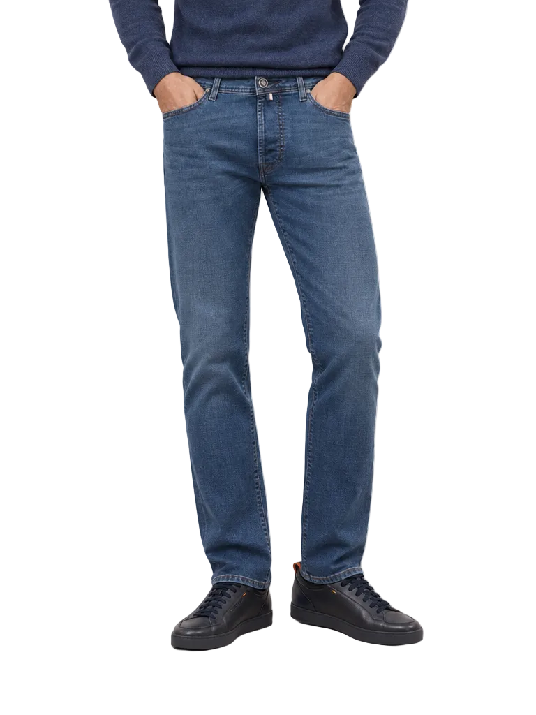 Bard jeans in katoen stretch | FULL_WIDTH |  MODEL | Blauw