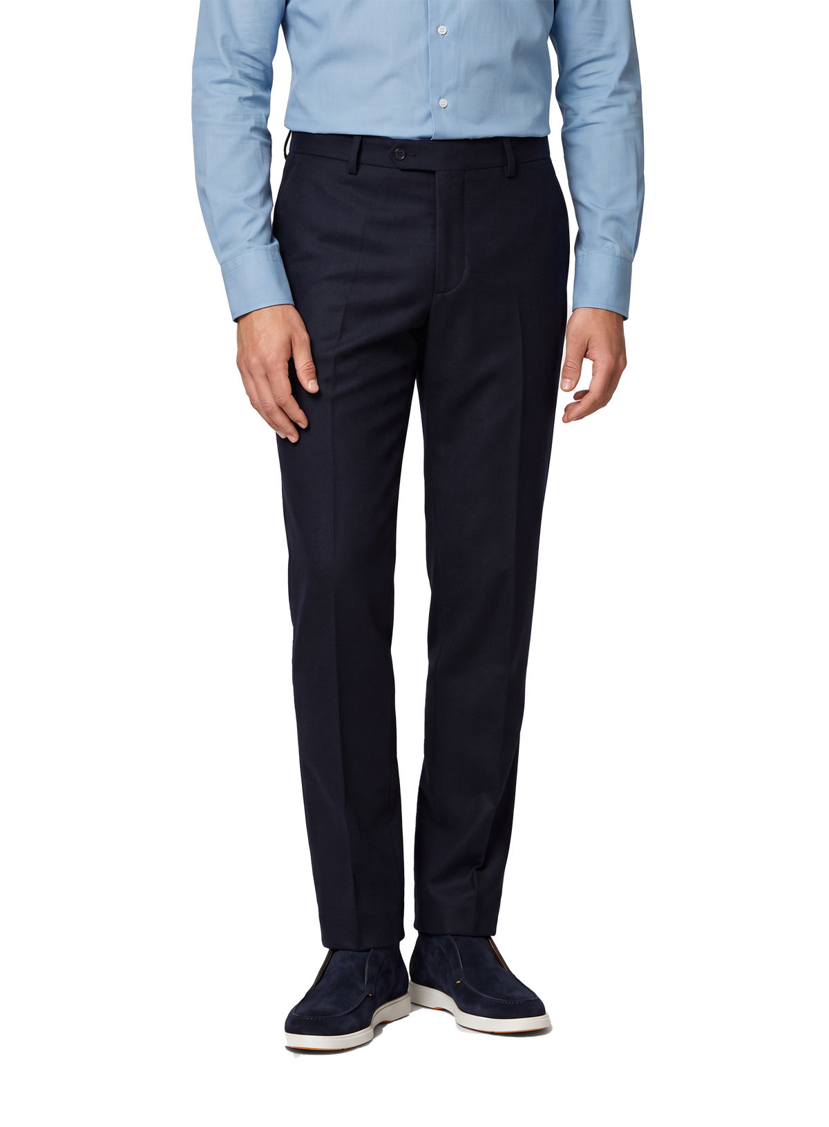 Broek in katoen stretch | FULL_WIDTH | BLUE NAVY