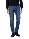 Jeans uomo 5 tasche in cotone e cashmere elasticizzato | FULL_WIDTH | Blauw