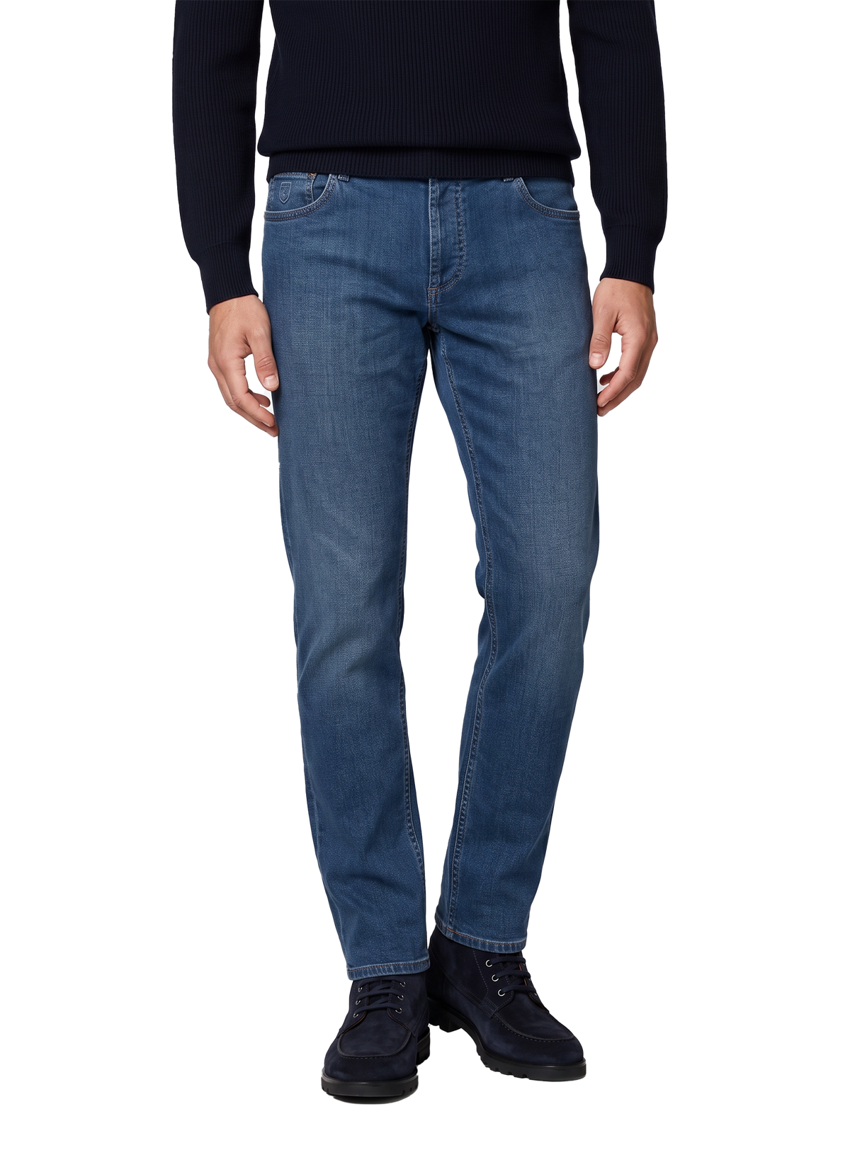 5-pocket jeans in katoen cashmere stretch | FULL_WIDTH | Blauw