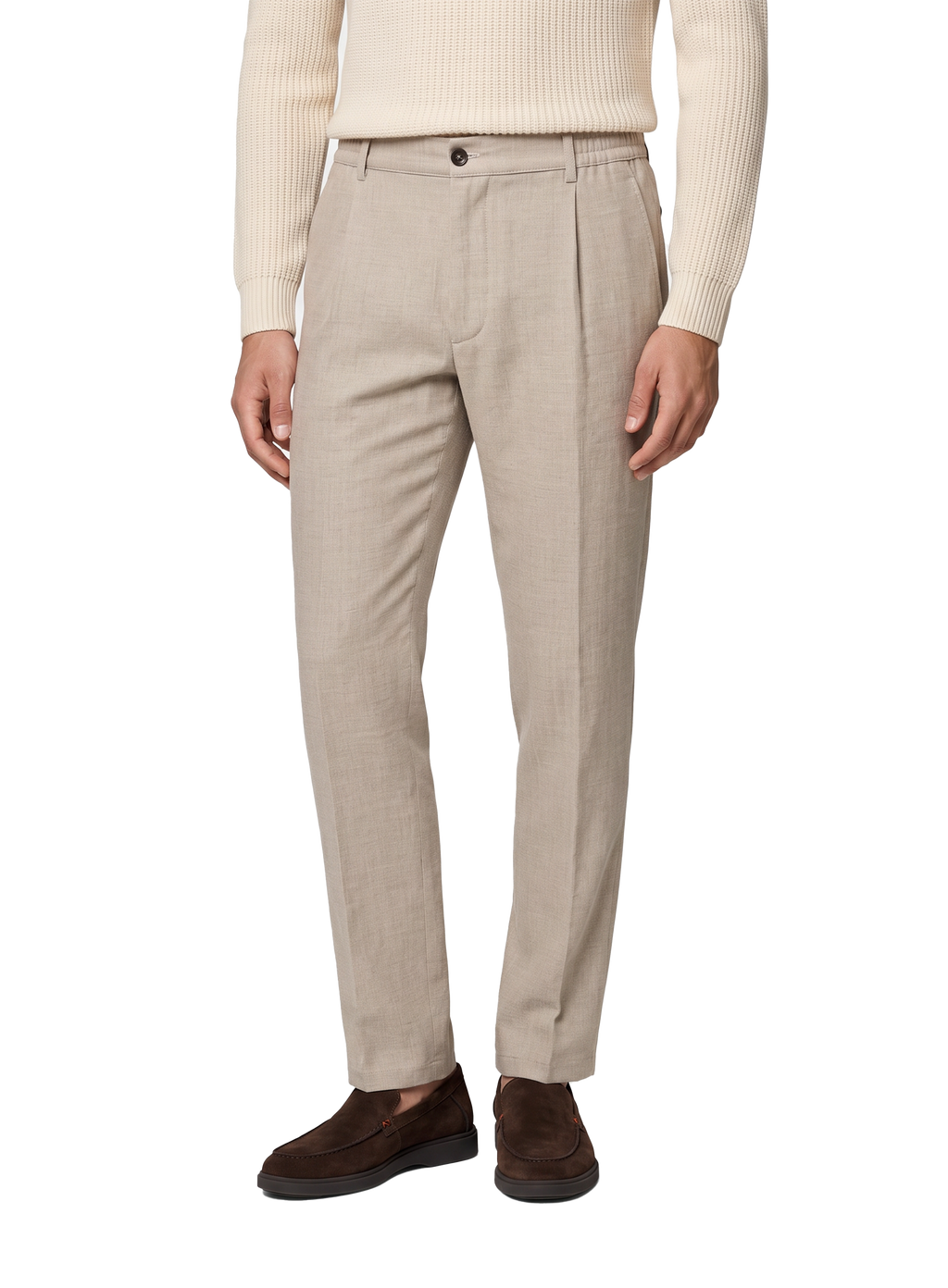 Jog pantalon in wol stretch | FULL_WIDTH | Beige