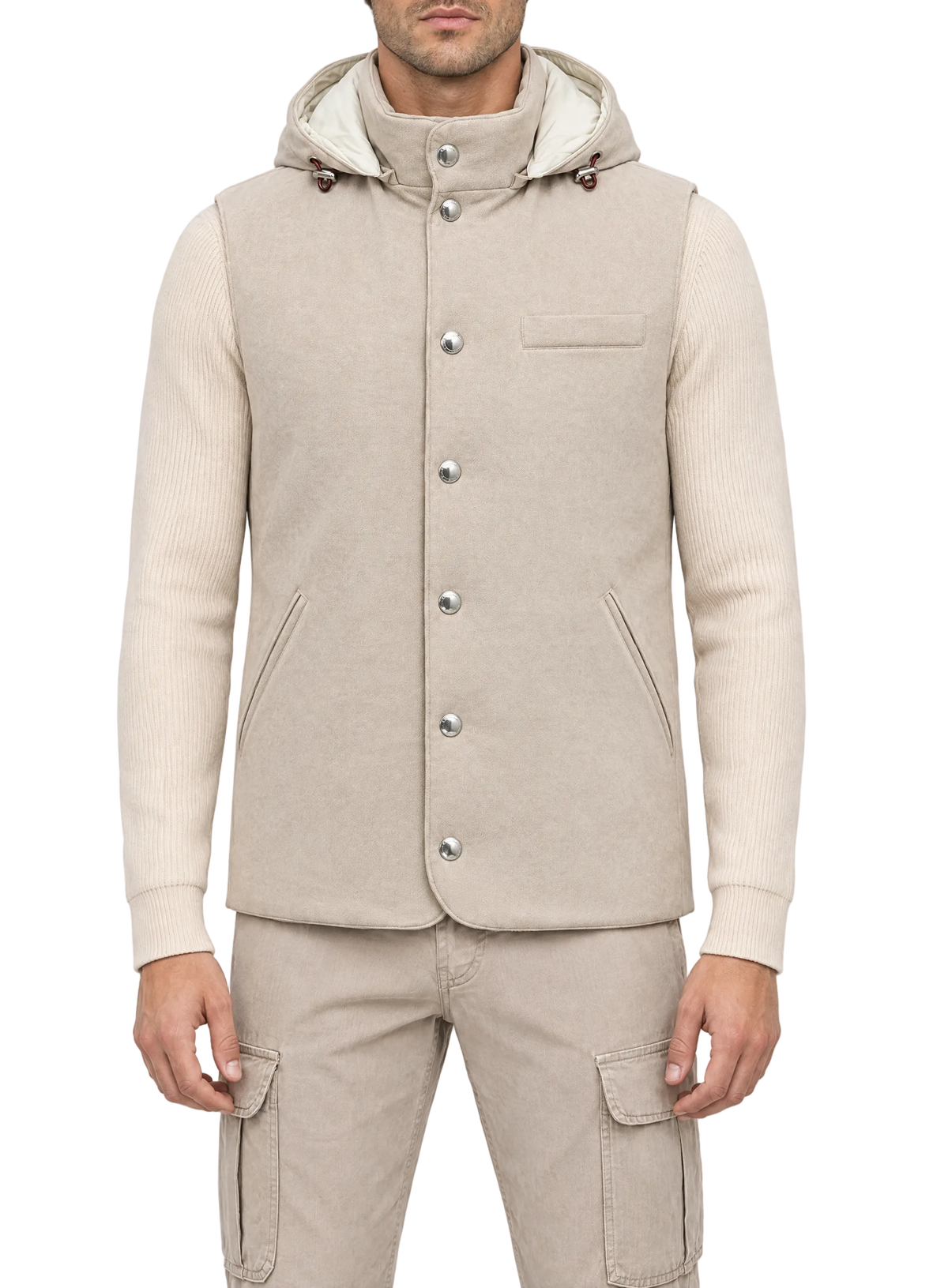Bodywarmer in wol | FULL_WIDTH |  MODEL | Beige