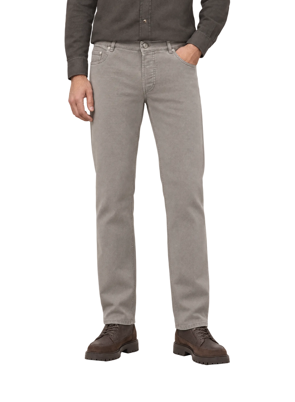 5-pocket jeans in katoen stretch | FULL_WIDTH |  MODEL | TAUPE GRIJS