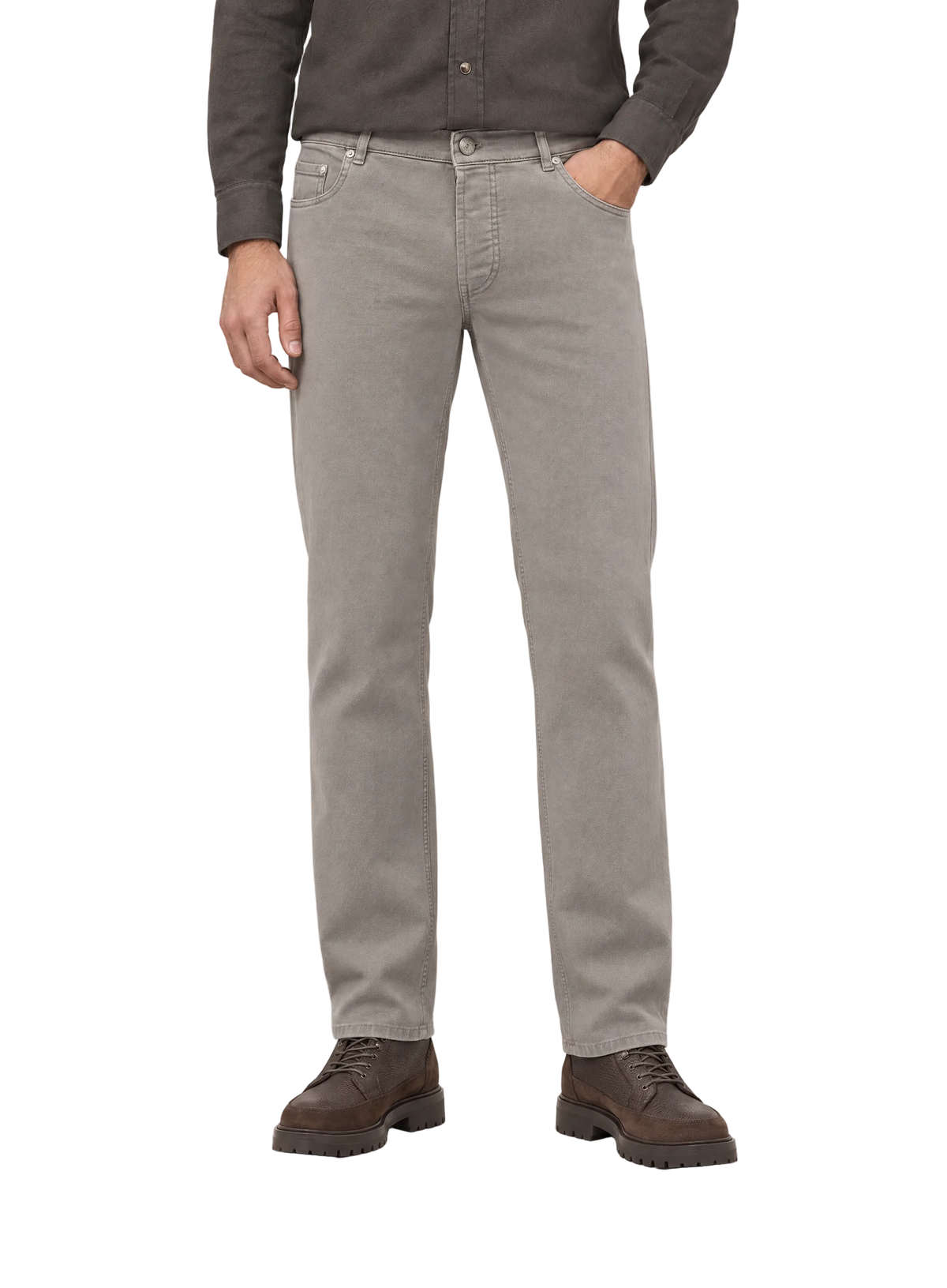 5-pocket jeans in katoen stretch | FULL_WIDTH |  MODEL | TAUPE GRIJS
