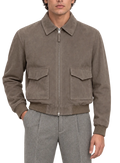 Bomberjack in suède | FULL_WIDTH |  MODEL | TAUPE BRUIN