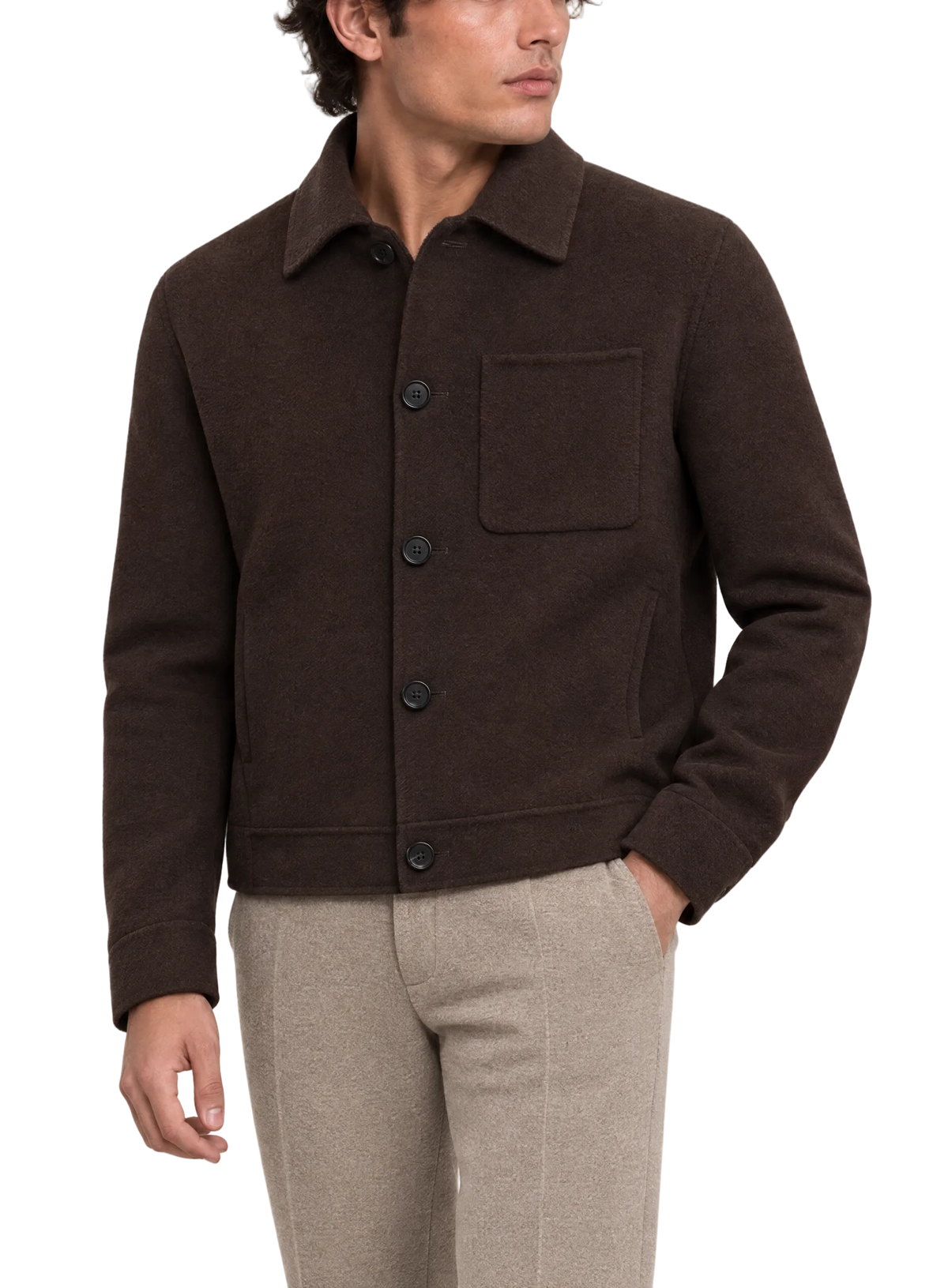 Overshirt in wol | FULL_WIDTH |  MODEL | D.Bruin