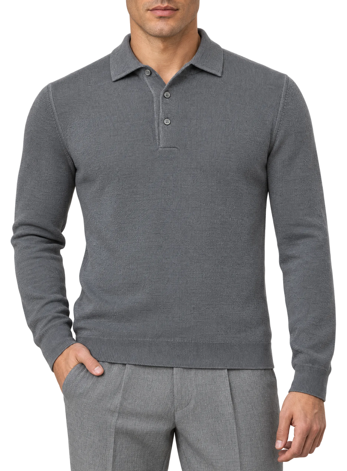 Polo in wol | FULL_WIDTH |  MODEL | Groen